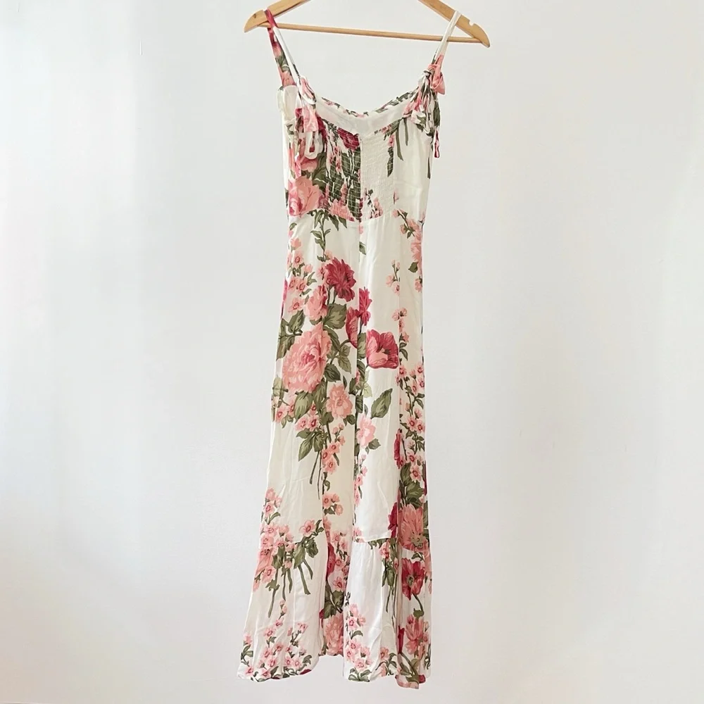 Reformation Nikita Étienne Pink and Green Floral Maxi Dress Size 0 - Picture 2 of 7